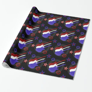 Papper för omslagning av Star Spangled Guitars Mön Presentpapper