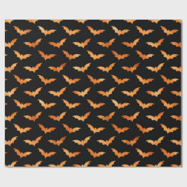 Papper för omslagning av Svarta och Orange Fladder Presentpapper