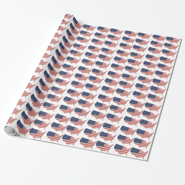Papper för omslagning av USA flagga Presentpapper (Utrullad)