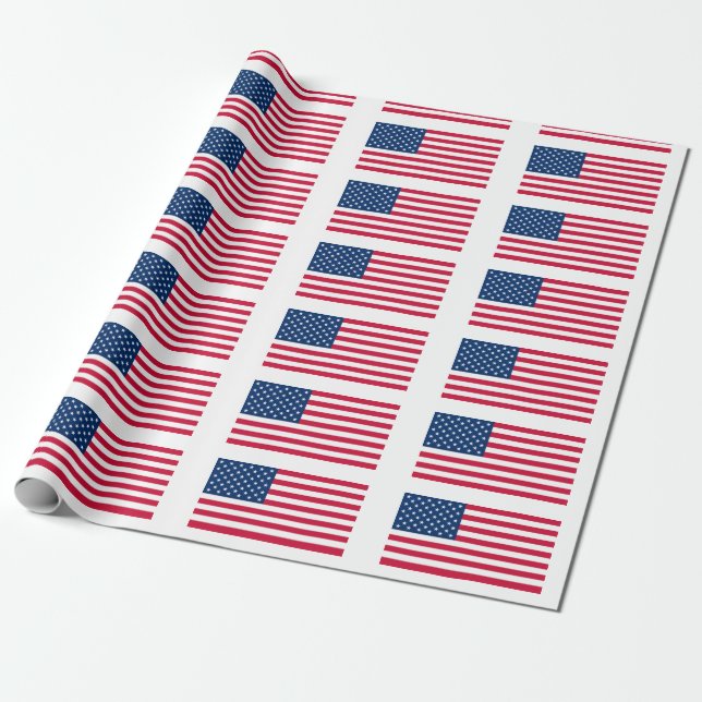 Papper för omslagning av USA flagga Presentpapper (Utrullad)