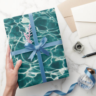 Papper för omslagning av Vinkara Azure Ocean Ocea Presentpapper