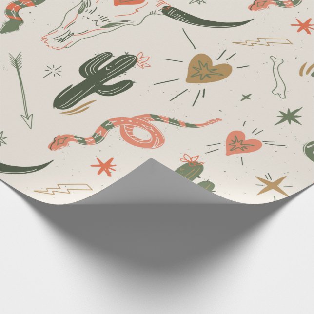 Papper för omslagning av westerna Kärlek Presentpapper (Hörn)