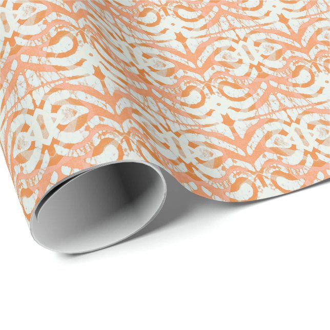 Papper för orange av Creamsicle Batik Wrapping Presentpapper (Rullad Hörn)