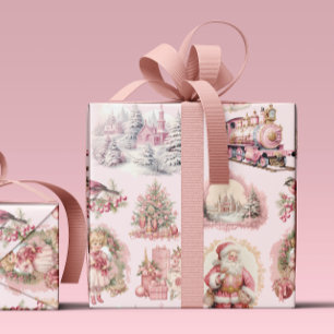 Papper för påfyllning av antikisk Rosa Viktorians Presentpapper