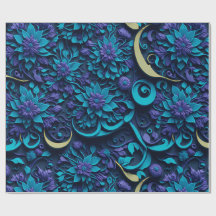 Papper för påfyllning av lila och Blå blomma Mönst