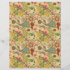 Papper för Paisley Flower Scrapbook | Vibrant Blom