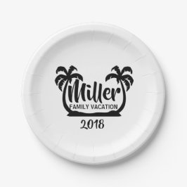 Papper för palmträdfamiljsemestern pläterar