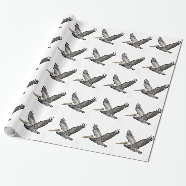 Papper för pelican Flies Gift Wrapping Presentpapper (Utrullad)