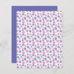 Papper för Periwinkle Lavender Rosa Flowers Scrapb