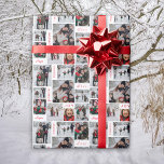 Papper för Photo Collage Julafton Wrapping Presentpapper<br><div class="desc">Slå in alla dina helgdag i den här fotokollage pappra julomslutningen. Personligt varje bild med tio av dina personliga fotografier. Freden i ord,  kärlek,  glädjen,  glädjen och hoppet är utspridda i mönster.</div>