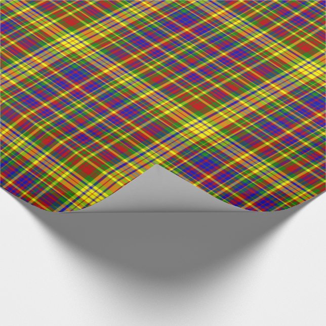 Papper för primär Färg-PLAID 02-Giftomformning Presentpapper (Hörn)