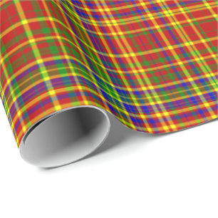 Papper för primär Färg-PLAID 07-Giftomformning Presentpapper