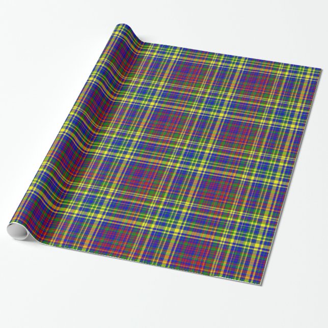 Papper för primär Färg-PLAID 08-Giftomformning Presentpapper (Utrullad)