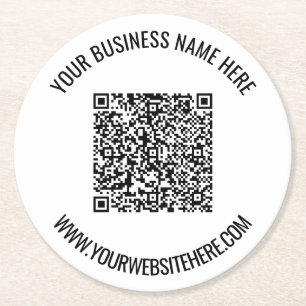 Papper för QR-kod och Anpassningsbar Underlägg Papper Rund