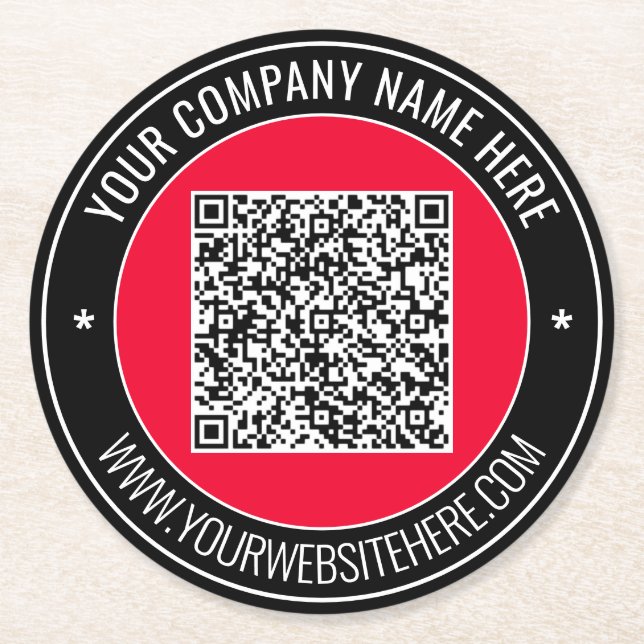 Papper för QR-kod Underlägg Anpassningsbar Text oc (Framsidan)