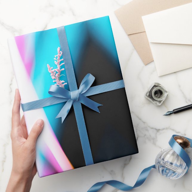 Papper för radbrytning av abstrakt Blue & Rosa Vig Presentpapper (Gifting)