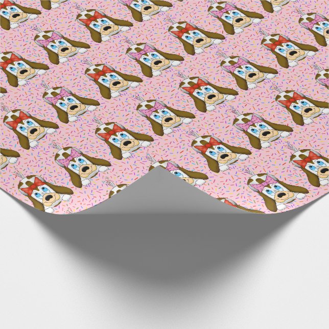 Papper för radbrytning av Hund Presentpapper (Hörn)