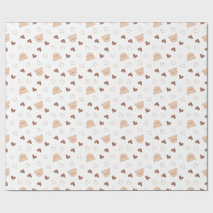 Papper för radbrytning av nalle presentpapper