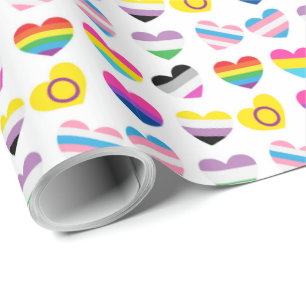 Papper för radbrytning av pride presentpapper