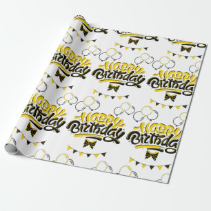 Papper för radbrytning av Roligt i grattis på föde Presentpapper