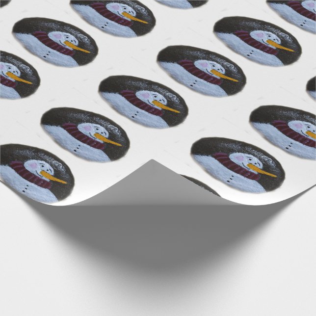 Papper för radbrytning av snögubbe-färgprojektions presentpapper (Hörn)