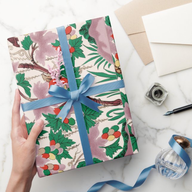 Papper för radbyte av Blommönster i rosa Presentpapper (Gifting)