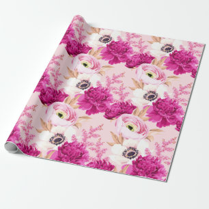 Papper för radbyte av blommönster presentpapper