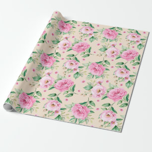 Papper för radbyte av blommönster presentpapper