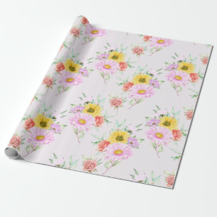 Papper för radbyte av blommönster presentpapper