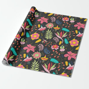 Papper för radbyte av blommönster presentpapper
