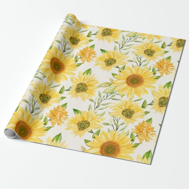 Papper för radbyte av blommönster presentpapper (Utrullad)