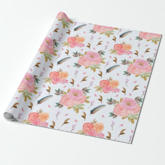 Papper för radbyte av blommönster presentpapper