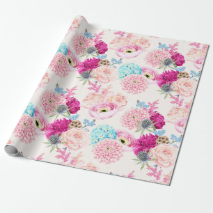 Papper för radbyte av blommönster presentpapper