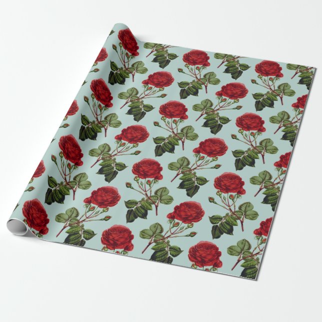 Papper för radbyte av blommönster presentpapper (Utrullad)