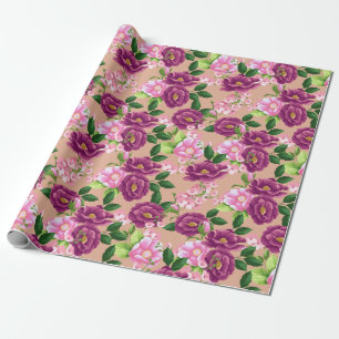 Papper för radbyte av blommönster presentpapper