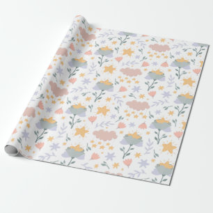 Papper för radbyte av blommönster presentpapper