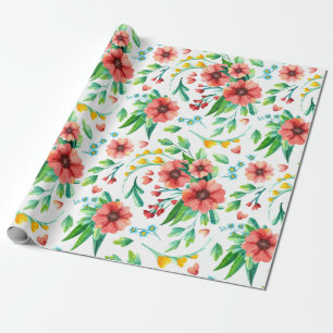 Papper för radbyte av blommönster presentpapper