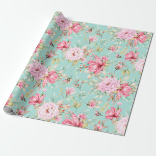 Papper för radbyte av blommönster presentpapper