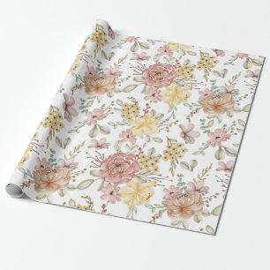 Papper för radbyte av blommönster presentpapper