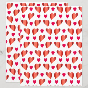 Papper för Red and Rosa Hearts Scrapbook