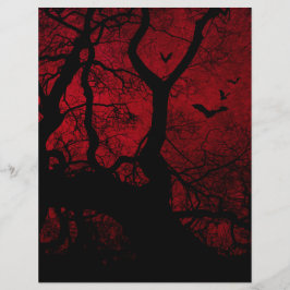 Papper för Red & Black Halloween Silhouettes-skrap