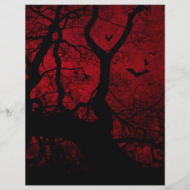Papper för Red & Black Halloween Silhouettes-skrap (Framsida)