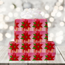 Papper för Red Poinsettia-julklapp Presentpapper