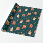 Papper för rensning av jultomten presentpapper<br><div class="desc">Cute Funny jul Mönster</div>