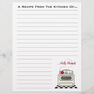 Papper för Retro Stove Red Kitchen Recipe