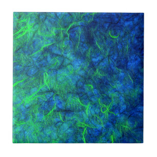 Papper för ris för neonblåttgrönt psychedelic kakelplatta