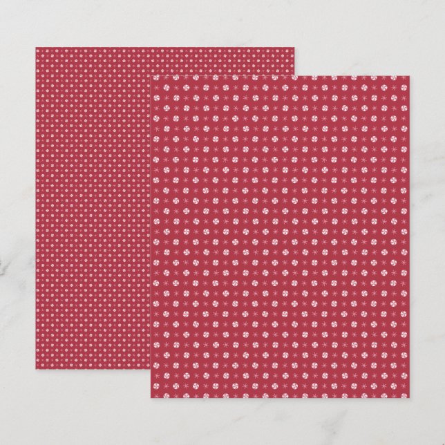 Papper för rödjulsskrapbok (Fram/baksida)