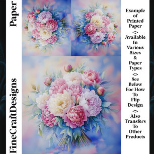 Papper för Romantisk mjuk vattenfärgsPeonies CR3 C
