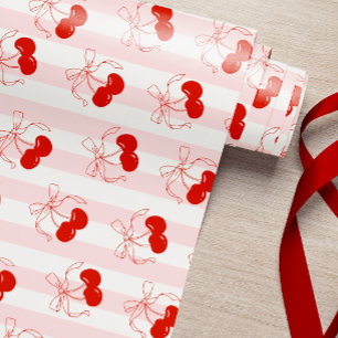 Papper för Rosa av Coquette Cherry Wrapping Presentpapper