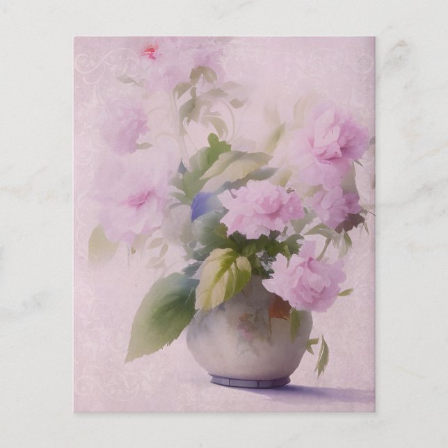 Papper för rosa Blommigt-klippbok (Framsida)